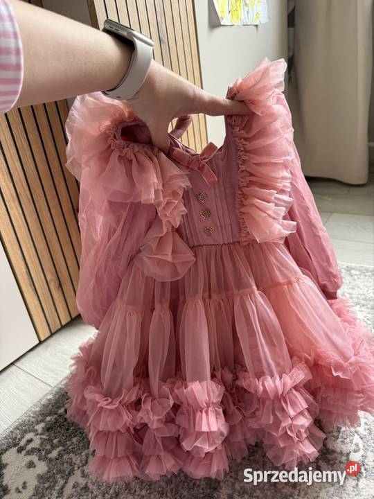 Sukienka tutu księżniczki pudrowy róż 8692 NOWA