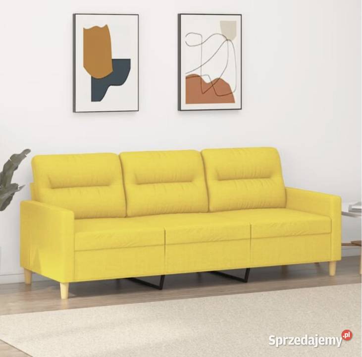 Sofa 3osobowa jasnożółta 180 tapicerowana Tychy