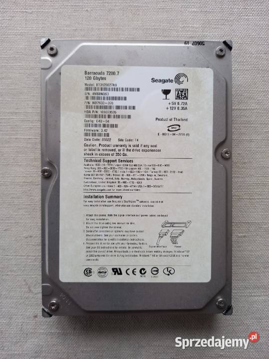 Seagate Barracuda 120GB 8MB SATA 35 ST3120827AS Tomaszów Lubelski