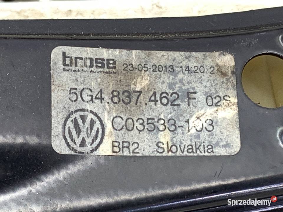 PODNOŚNIK SZYBY PRAWY PRZÓD VW GOLF VII