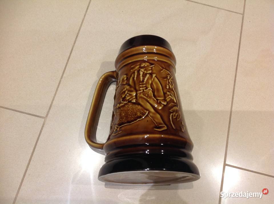 Stary Kufel Ceramiczny TUŁOWICE Sygnowany Porcelana i szkło Nowa Sól