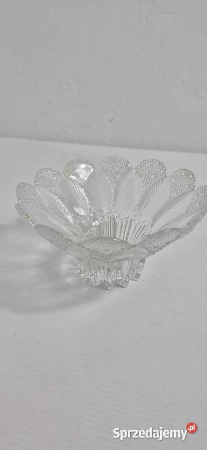 Efektowna Szklana Misa Motyw Liści i Perełek Biłgoraj sprzedam