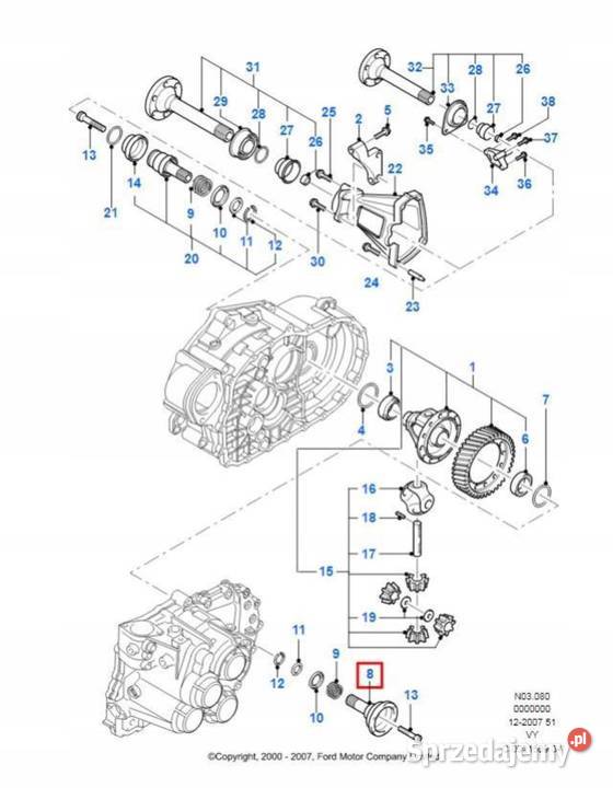 USTALACZ WAŁEK SKRZYNI FORD GALAXY 0006 19 D