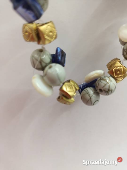 Korale naszyjnik różne elementy w kolorach złota Zamość