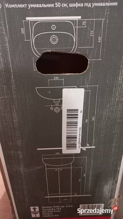 Sprzedam umywalkę z szafką łazienkową nowe biały Wyposażenie wnętrz Gdynia