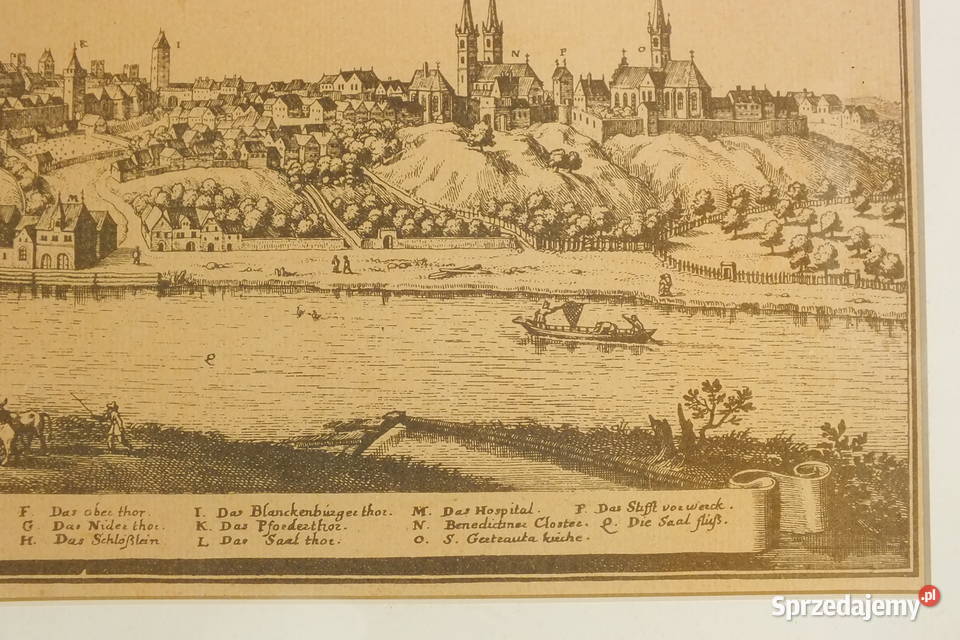 Oryginalny Miedzioryt Saalfeld Merian ok 1650 Lubin