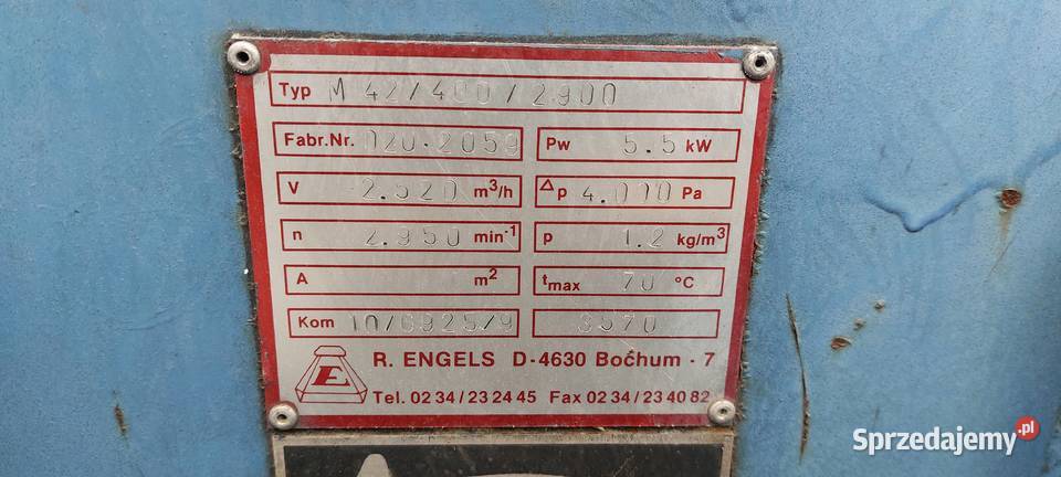 Wentylator 55kw Pszczyna