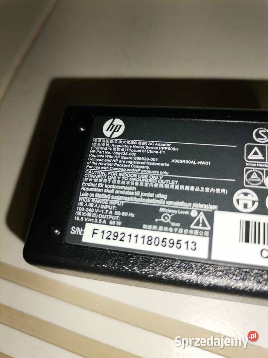Zasilacz do laptopa HP 65 W 45 mm 11 A 185 V mazowieckie