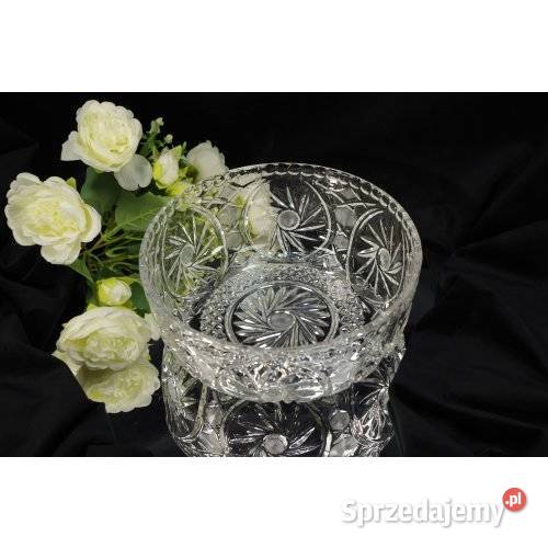 Misa kryształowa ręcznie szlifowany kryształ Porcelana i szkło śląskie