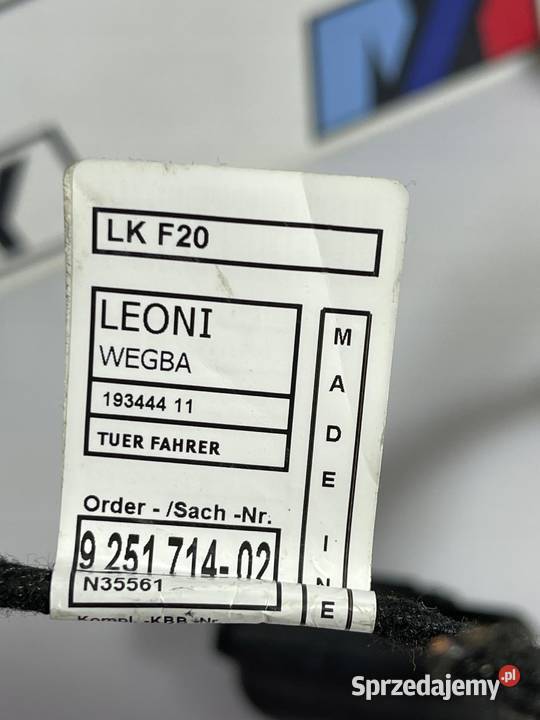 BMW F20 F21 WIĄZKA PRZEWODÓW DRZWI PASAŻERA