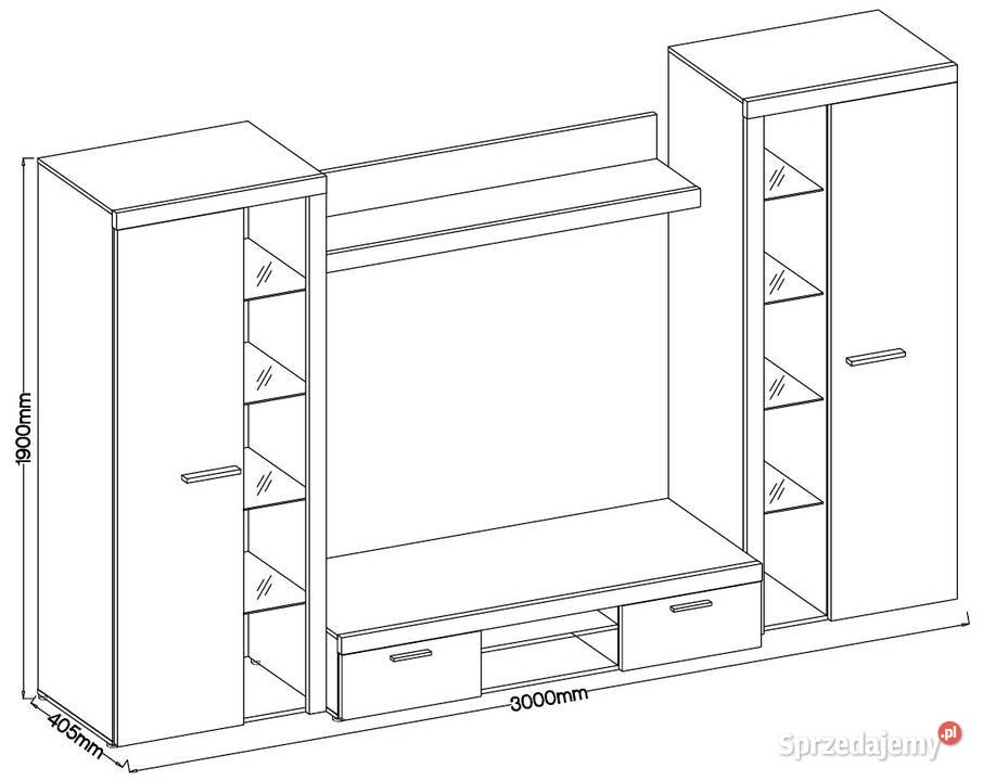 Meblościanka Rumba XL witryny półka rtv Okazja