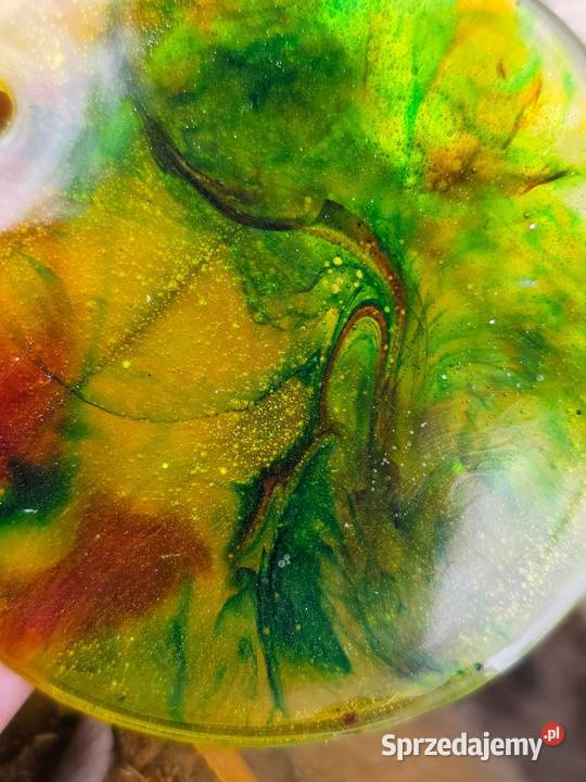 Naszyjnik żółty rękodzieło transparent plus lubelskie