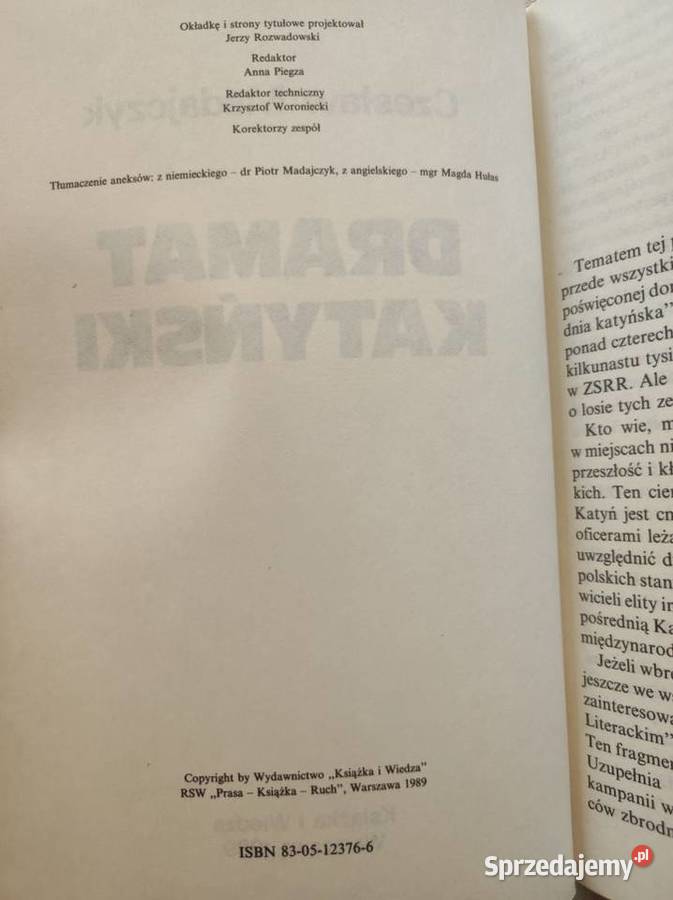 Dramat Katyński Czesław Madajczyk Pozostałe