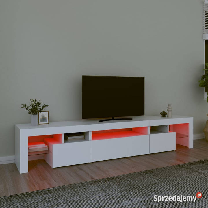 Szafka pod TV z oświetleniem LED biała Warszawa