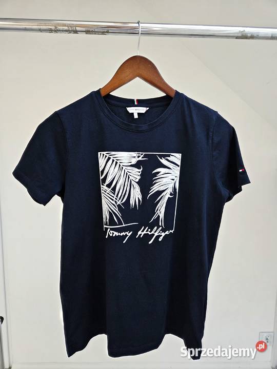 Granatowa bluzka koszulka tshirt z białym biały Liszki