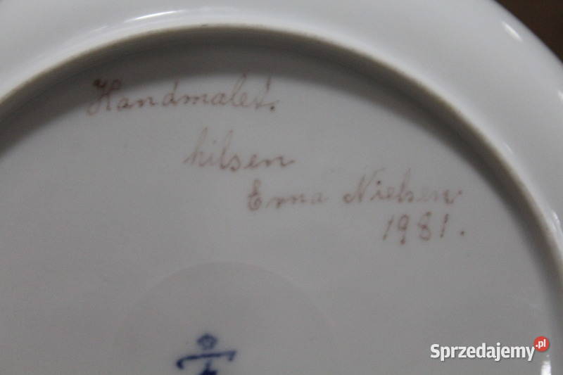 Porcelanowy talerz ręcznie malowany Frstenberg Porcelana i szkło Szczecin