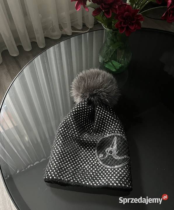 Czapka z pomponem z naturalnego futra lisa Szaflary