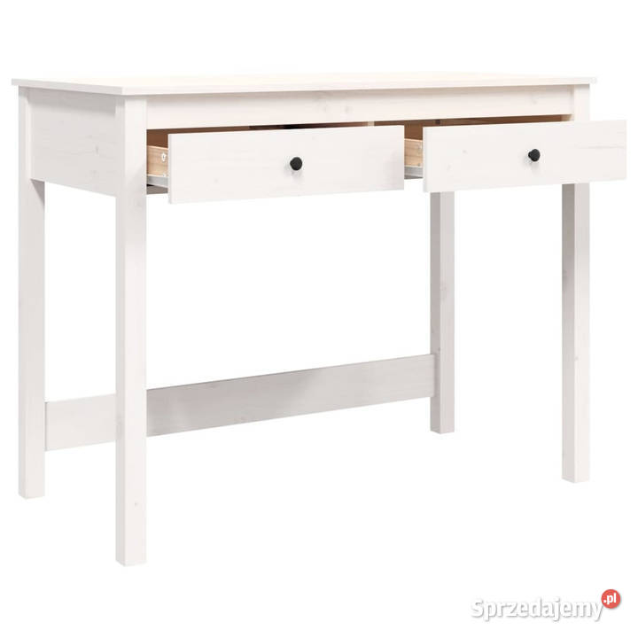 Biurko z szufladami 100x50x78 białe lite drewno mazowieckie