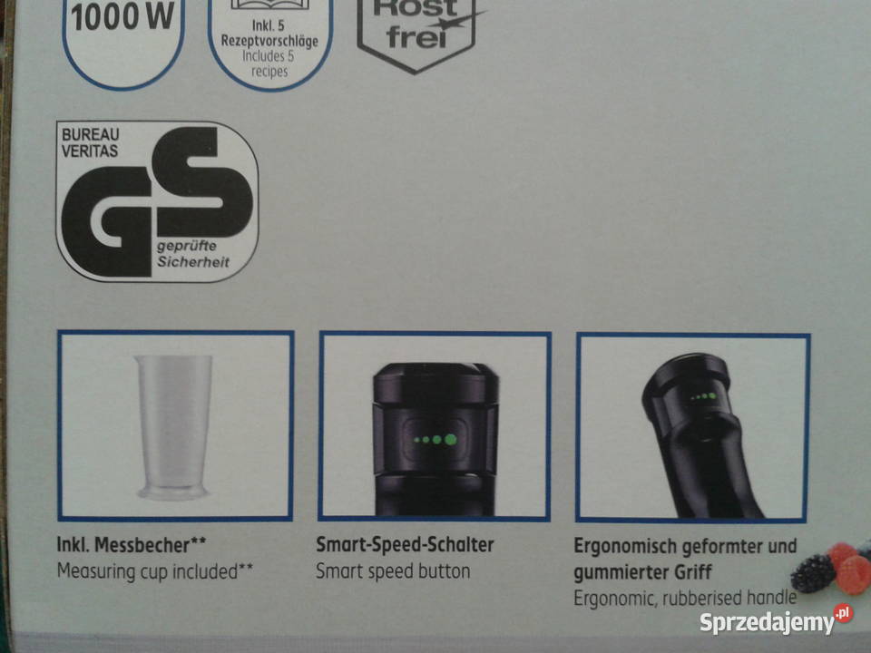 Blender ręczny PREMIUM 1000W Smart Speed bez Wołczyn