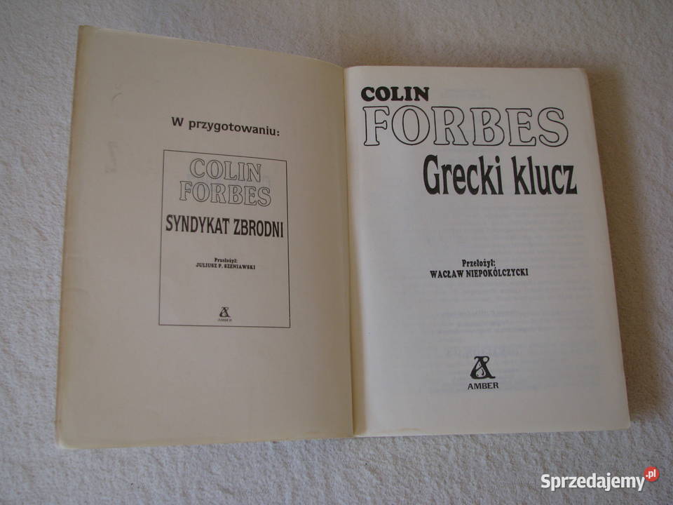 Grecki klucz Colin Forbes Wydanie I Brzegi sprzedam