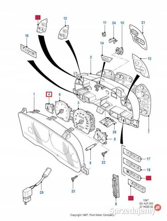 WSKAŹNIK TEMPERATURY WODY FORD MONDEO 9200 osobowe