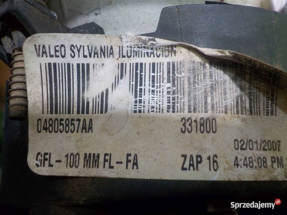 DODGE NITRO 08r halogen lewy 04805857AA Części samochodowe Suków