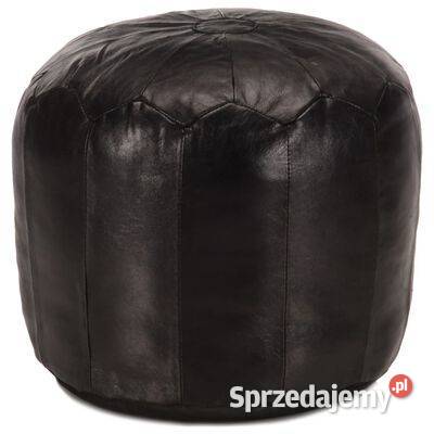 vidaXL Puf czarny 40x35 prawdziwa kozia Warszawa