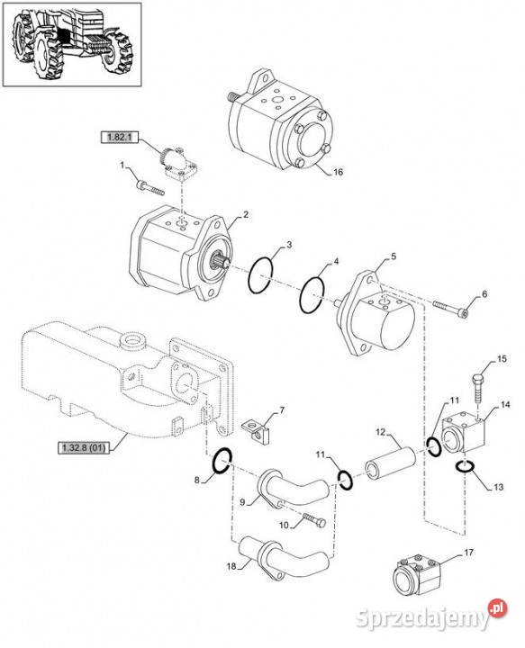 Holland T6010 T6090 T6070 Pompa hydrauliczna
