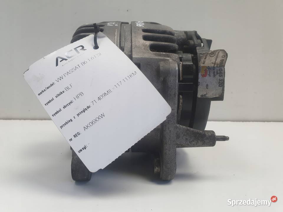 VW Golf V 16 FSI ALTERNATOR 03C903023D lubelskie sprzedam