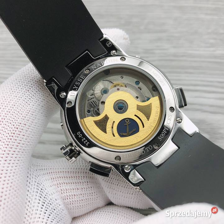 Czarny automatyczny męski zegarek Ulysse Nardin Warszawa