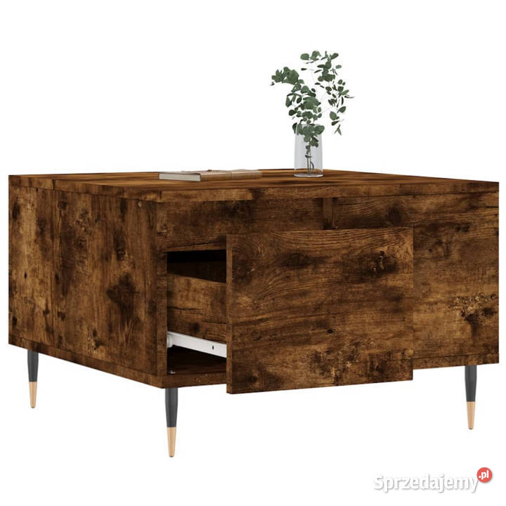 Stolik kawowy przydymiony dąb 55x55x365 WM830753