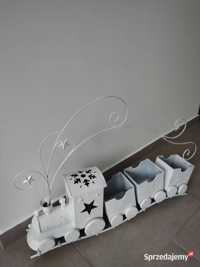 ŚWIATECZNY POCIĄG METALOWY BIAŁY podkarpackie Ropczyce