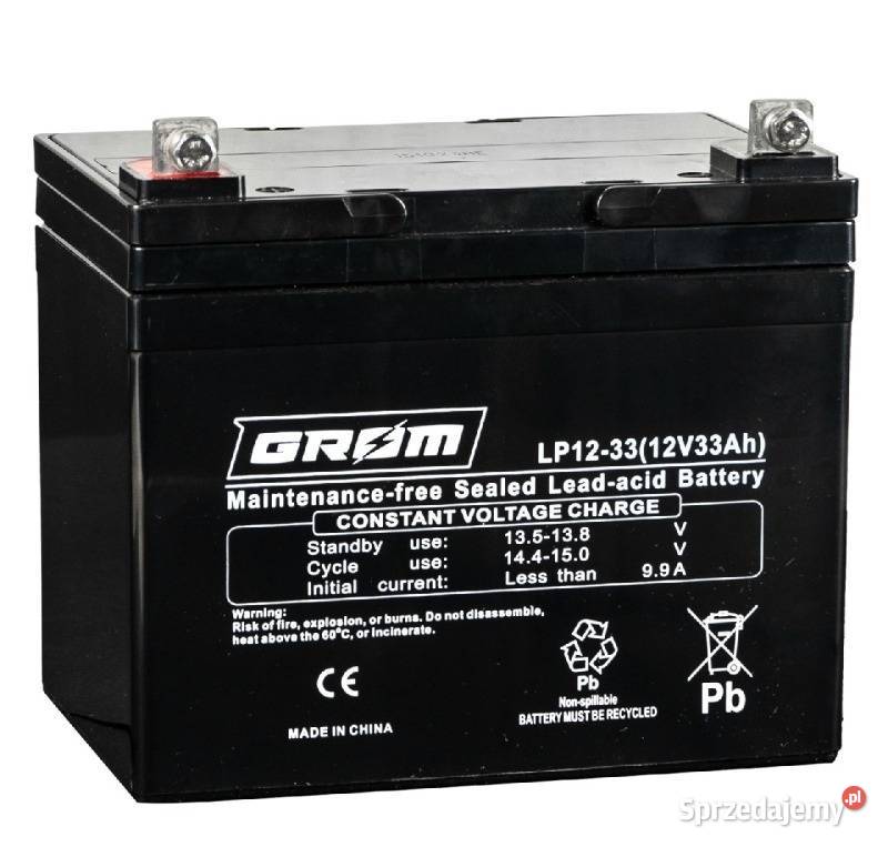 Akumulator żelowy 12V 33Ah GROM LP1233 sprzedam