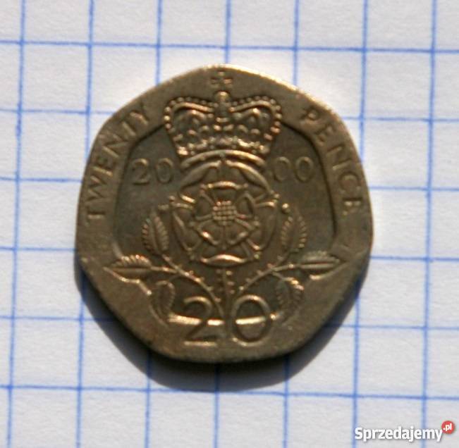20 PENSÓW TWENTY PENCE 2000 WIELKA BRYTANIA lubelskie Piszczac