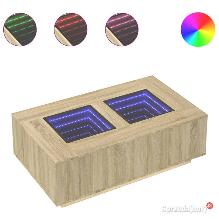 Stolik kawowy z LED Infinity dąb sonoma Stoły Warszawa sprzedam