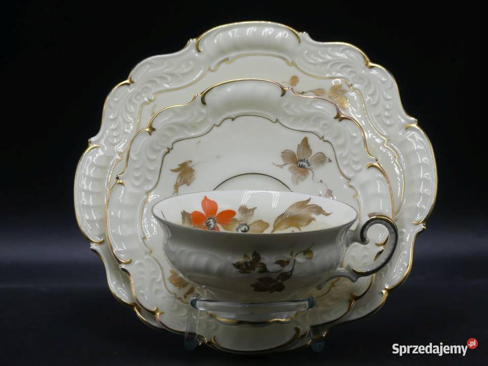 Komplet śniadaniowy Sorau Żary piękne reliefy wielkopolskie Poznań