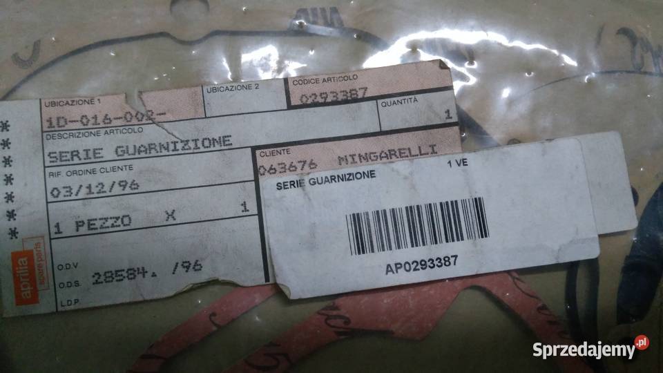 Uszczelki silnika ORGINAŁ APRILIA MINGARELLI Części i akcesoria motocyklowe Bielsk Podlaski