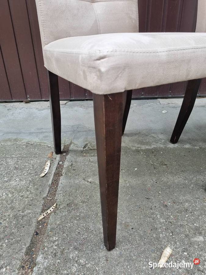 Krzesło tapicerowane welur beżowe stan odbiór mazowieckie Płock