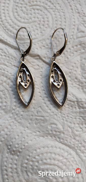 Śliczne kolczyki z cyrkoniami srebro Warszawa