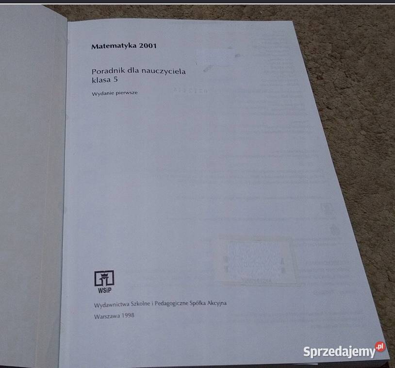 Matematyka 2001 poradnik nauczyciela klasa 5 matematyka Gdańsk