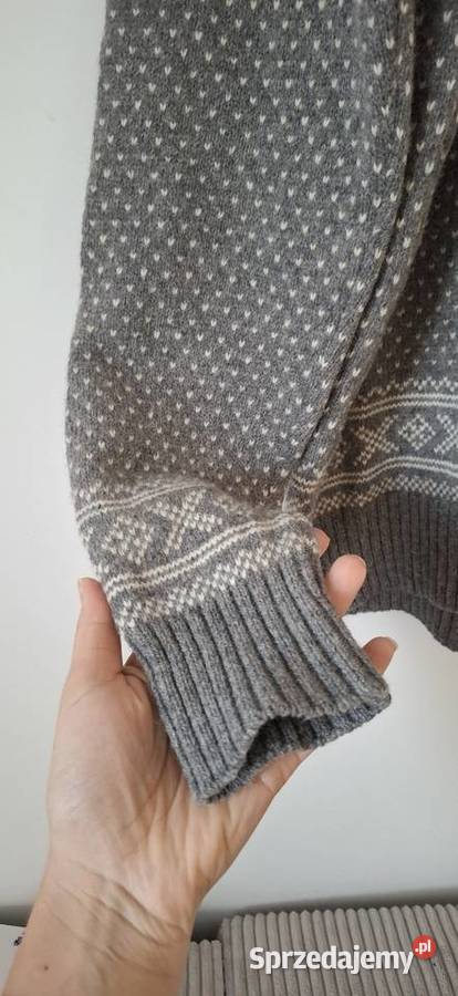Wełniany męski sweter norweski wzór 36 S Nills Kraków