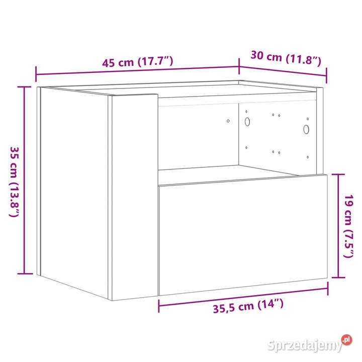 Wisząca szafka nocna dąb sonoma 45x30x35 mazowieckie Warszawa sprzedam