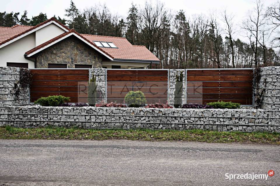 Mur gabionowy 1 mb gabiony ocynkowane komplet do Przęsła