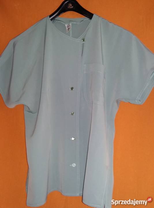 Zielona bluzka w serekKrótki rękawM Bez wzoru Łódź sprzedam