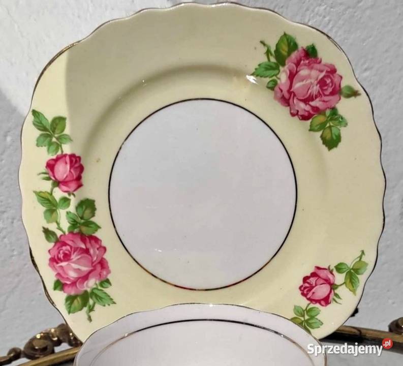 Colclough Yellow TALERZ DESEROWY Vintage Roses Pabianice sprzedam