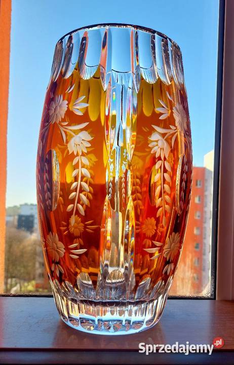 Wielki wazon kryształowy PRL Wrocław