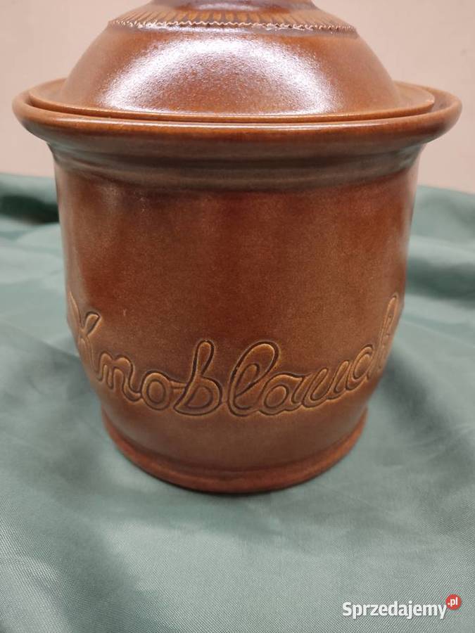 Stary ceramiczny pojemnik na czosnek opolskie
