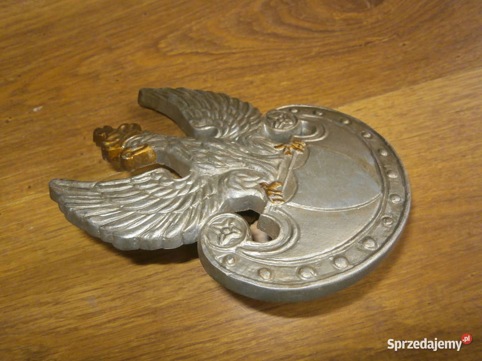 Orzeł w koronie z krzyżem wojskowy odlew Łódź sprzedam