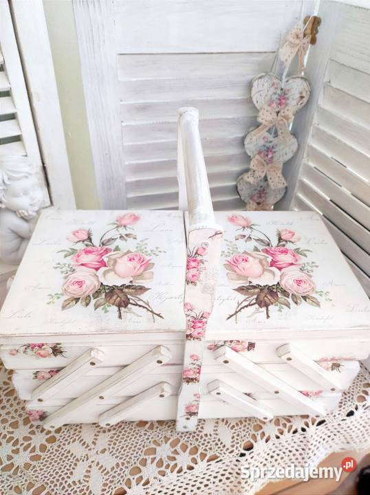 Niciarka różyczki shabby chic duża biały Czarków sprzedam