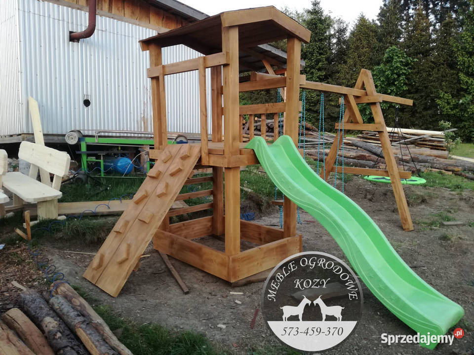 PROMOCJA ogrodowy drewniany plac zabaw z domkiem śląskie Cieszyn sprzedam